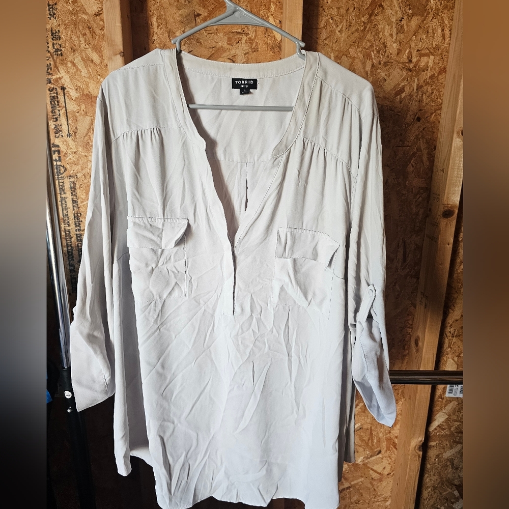 Torrid Women's Light Gray Blouse
